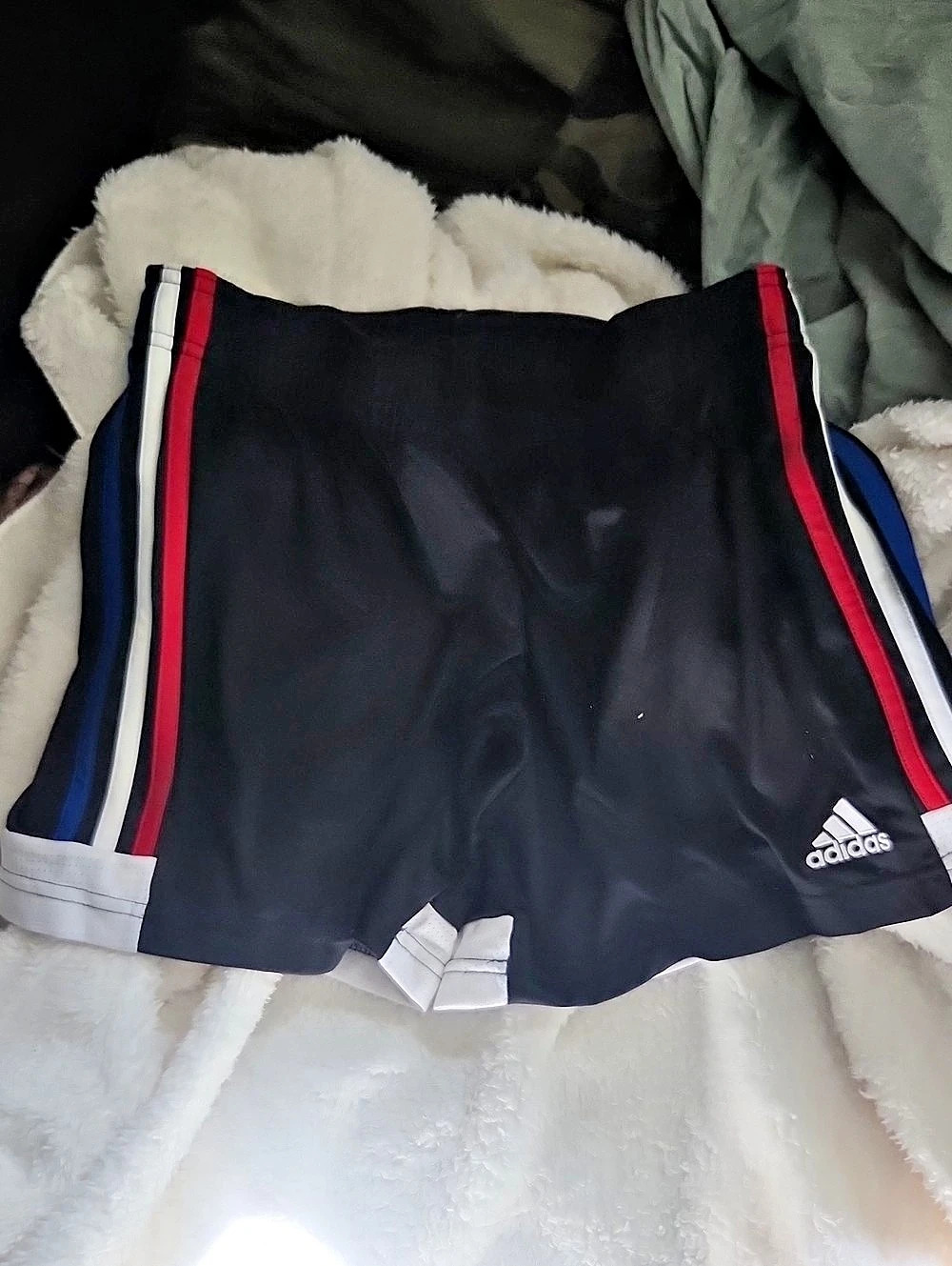 adidas Athletic Color Block Shorts in Black & White